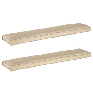 vidaXL Zestaw poduszek na paletę 2 pcs Beżowy 180 x 40 x 8 cm