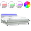 vidaXL Ł&oacute;żko kontynentalne z materacem i LED Jasnoszary 200x220 cm Aksamit