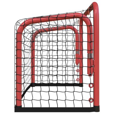 vidaXL Bramka do hokeja, czerwono-czarna, 68x32x47 cm