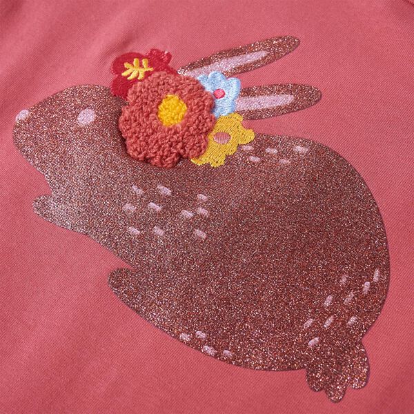 Koszulka dziecięca z długimi rękawami, stary róż, 92