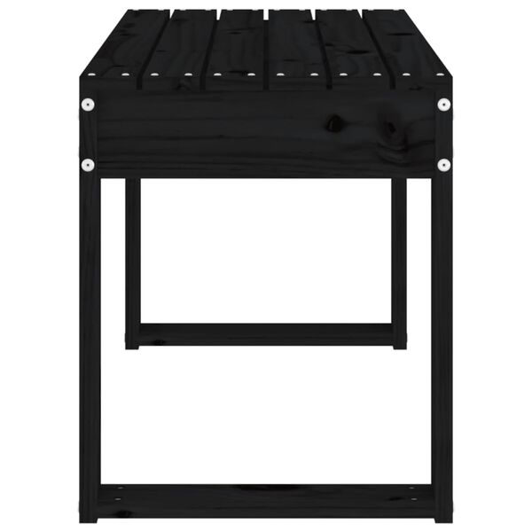 vidaXL Ławka ogrodowa, czarna, 80x38x45 cm, lite drewno sosnowe