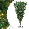 vidaXL Odwr&oacute;cone sztuczne choinka z oświetleniem Zielony 180 cm PVC