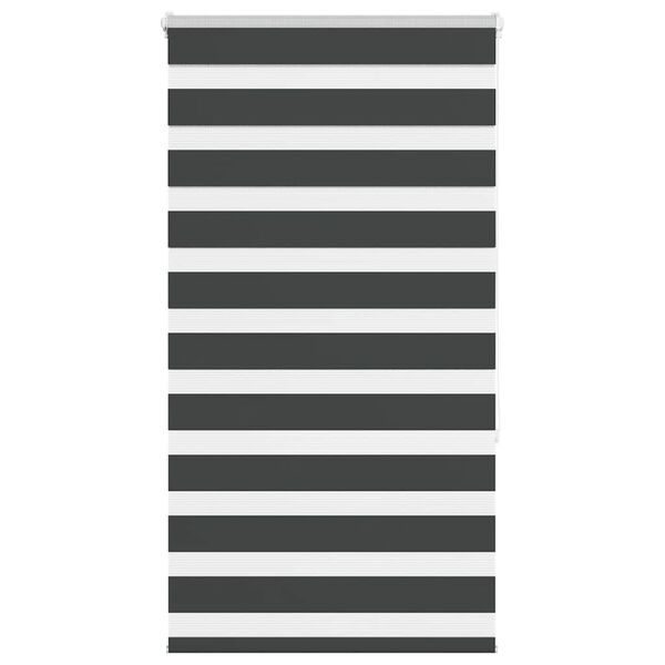 vidaXL Roleta zebra, czarna, szerokość tkaniny 85,9 cm, poliester