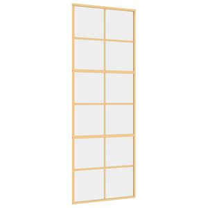 vidaXL Drzwi przesuwne, złote, 76x205 cm, przezroczyste szkło ESG