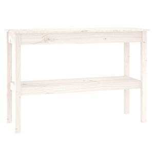 vidaXL Stolik konsolowy, biały, 110x40x75 cm, lite drewno sosnowe