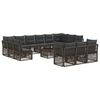 vidaXL Zestaw Sof na Ogr&oacute;d 14 pcs Szary polirattan