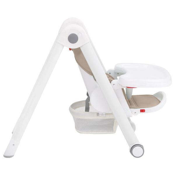 vidaXL Wysokie krzesełko dla dziecka, beżowe, aluminiowe