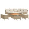 vidaXL Zestawy mebli z poduszką 7 pcs Beżowy i kremowy Rattan PE