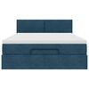 vidaXL Rama ł&oacute;żka otomana z materacem, niebieska, 140x200 cm, aksamit