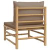 vidaXL Środkowa sofa ogrodowa z poduszkami w kolorze taupe, bambusowa