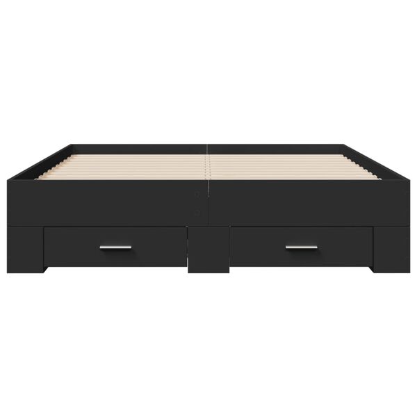 vidaXL Rama ł&oacute;żka z szufladami, czarna, 120x200 cm