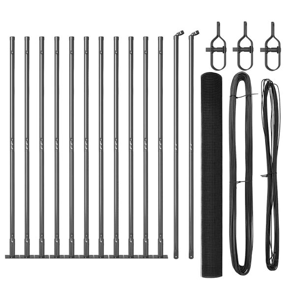 vidaXL Słupek ogrodzeniowy. Szary 50 x 1,4 m (19 x 19 mm siatka)