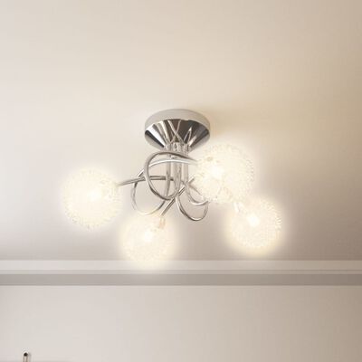 vidaXL Lampa sufitowa z drucianymi kloszami, 4 żarówki LED, G9