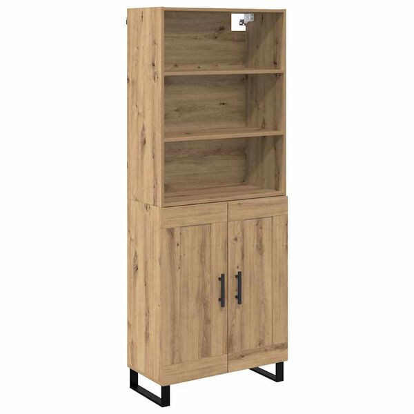 vidaXL Highboard Dąb rzemieślniczy 69,5 x 34 x 180 cm