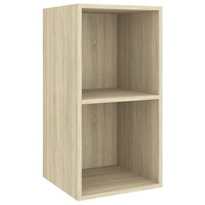 vidaXL Wisząca szafka pod TV, kolor dąb sonoma, 37x37x72 cm