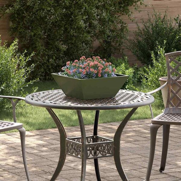 vidaXL Doniczka ogrodowa 5 pcs Zielony oliwkowy 40 x 40 x 15 cm