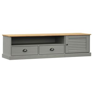 vidaXL Szafka pod TV VIGO, szara, 156x40x40 cm, lite drewno sosnowe