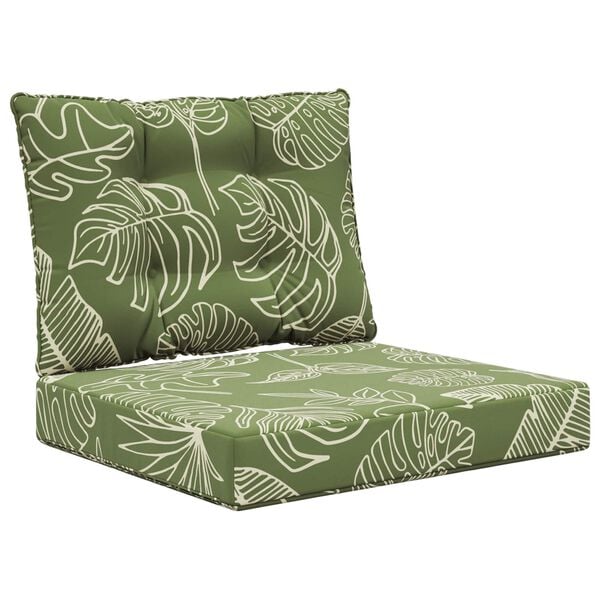 vidaXL Poduszka do sofy na zewnątrz 2 pcs Wz&oacute;r liścia Poliester