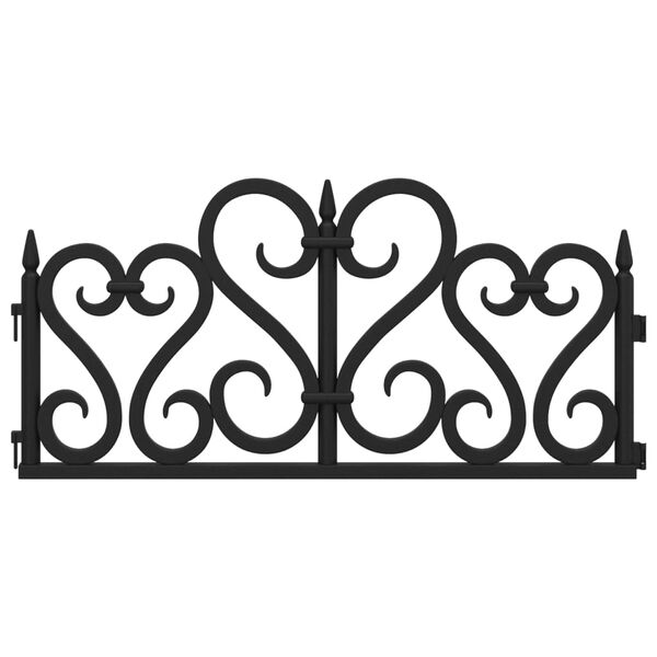 vidaXL Obrzeża trawnikowe, 17 szt., czarne, 10 m, PP