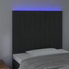 vidaXL Zagł&oacute;wek do ł&oacute;żka z LED, czarny, 90x5x118/128 cm, aksamit