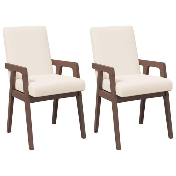 vidaXL Krzesła do jadalni z poduszkami 2 szt. lite drewno gumowe