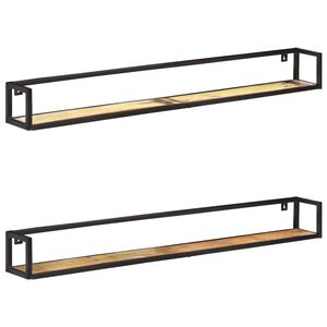 vidaXL P&oacute;łki ścienne, 2 szt., 160 cm, lite drewno z odzysku