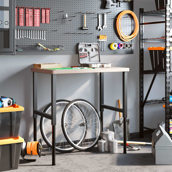 vidaXL Stolik roboczy, 100x60x(73-99,5) cm, prostokątny, drewno dębowe