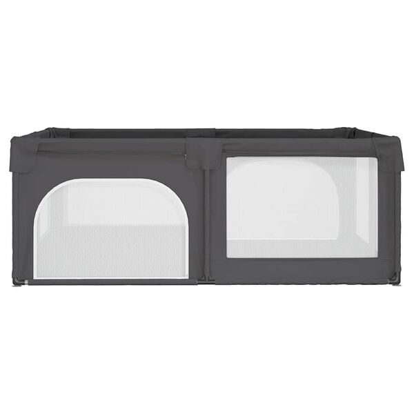 vidaXL Kojec dla dziecka z 2 drzwiczek, ciemnoszary, tkanina Oxford