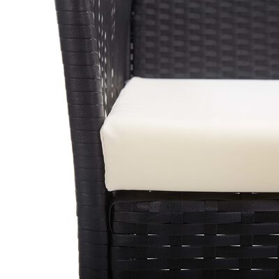 vidaXL Fotele ogrodowe z poduszkami, 2 szt., czarne, polirattan
