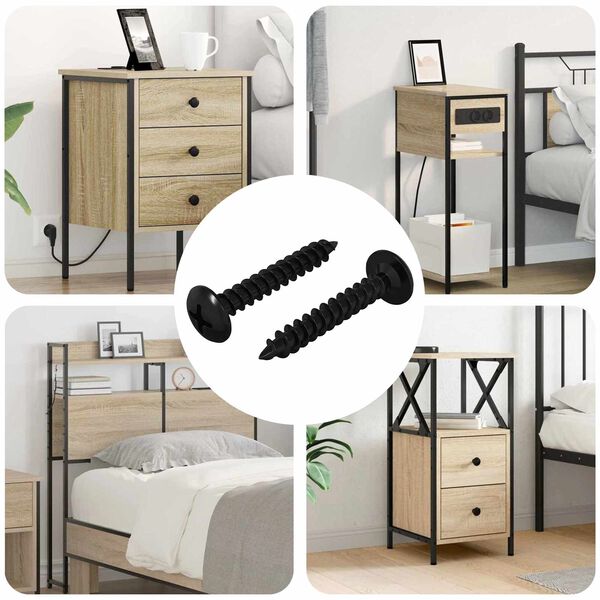 vidaXL Wsuwany gw&oacute;źdź 2 pcs Czarny 4 x 25 mm Stal