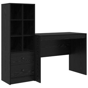 vidaXL Biurko z szufladą 2 pcs Czarny Dąb