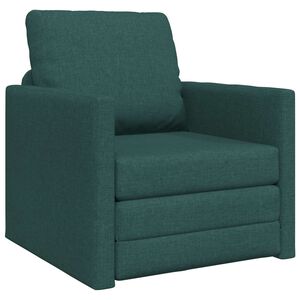 vidaXL Sofa Bed Ciemna zieleń 74 x 77 x 81 cm tkanina