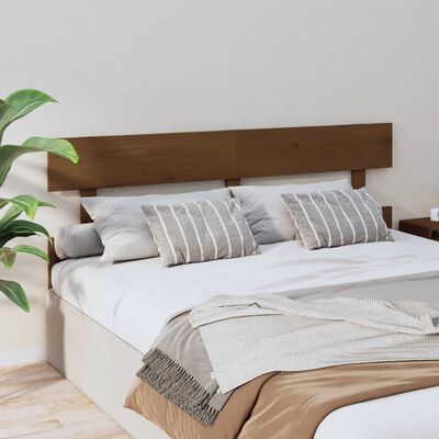 vidaXL Wezgłowie łóżka, miodowy brąz, 154x3x81 cm, lite drewno sosnowe