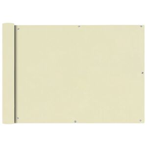 vidaXL Parawan balkonowy z tkaniny oxford 75x400 cm kremowy