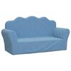 vidaXL 2-os. sofa dla dzieci, niebieska, miękki plusz