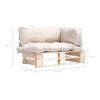 vidaXL Sofa ogrodowa z palet z piaskowymi poduszkami, sosna