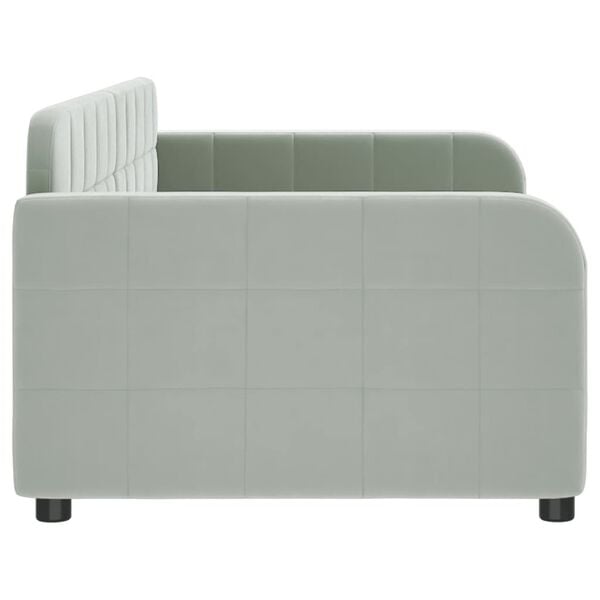 vidaXL Sofa z funkcją spania, jasnoszara, 90x190 cm, obita aksamitem