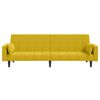 vidaXL 2-osobowa kanapa, 2 poduszki, ż&oacute;łta, aksamitna