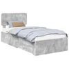vidaXL Ramka ł&oacute;żka Betonowy szary 70 x 190 cm Drewno inżynieryjne