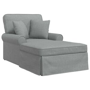 vidaXL Chaise Lounge z Fartuszkiem 3 szt. Jasnoszary tkanina