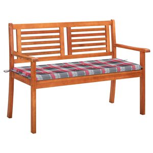 vidaXL 2-os. ławka ogrodowa z poduszką, 120 cm, lity eukaliptus