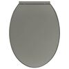 vidaXL Cicho zamykana deska sedesowa, szara, owalna