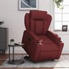 vidaXL Podnoszony fotel rozkładany, winna czerwień, sztuczna sk&oacute;ra