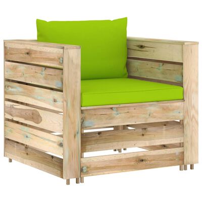 vidaXL 7-cz. zestaw wypoczynkowy do ogrodu, z poduszkami, drewniany