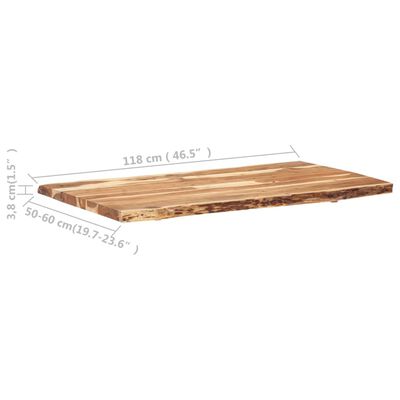 vidaXL Blat, lite drewno akacjowe, 118x(50-60)x3,8 cm