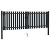 vidaXL Brama ogrodzeniowa Double Door Fence Fur Steel 300x100 cm Antracyt