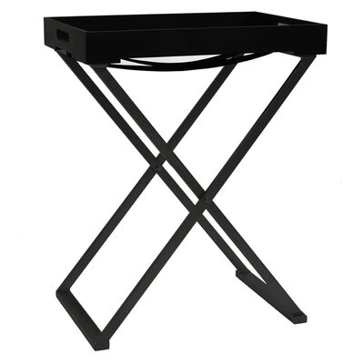 vidaXL Składany stolik, czarny, 48x34x61 cm, MDF