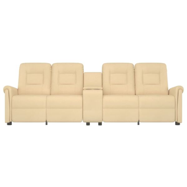 vidaXL Rozkładany fotel masujący z uchwytem, 4-os., kremowy