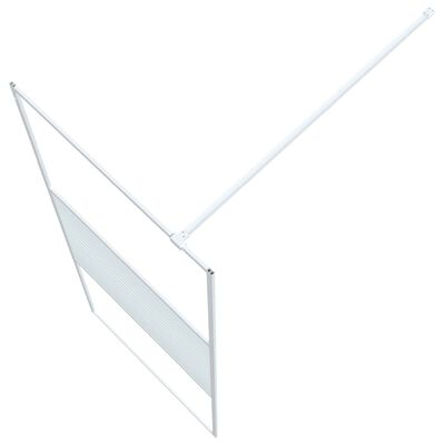 vidaXL Ścianka prysznicowa, biała, 80x195 cm, przezroczyste szkło ESG