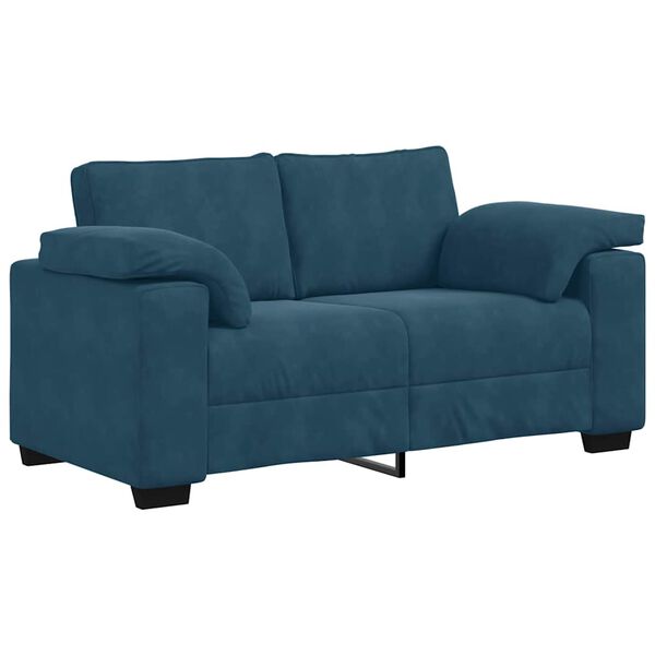 vidaXL Sofa dwuosobowa, niebieska, 160x77x82 cm, aksamit